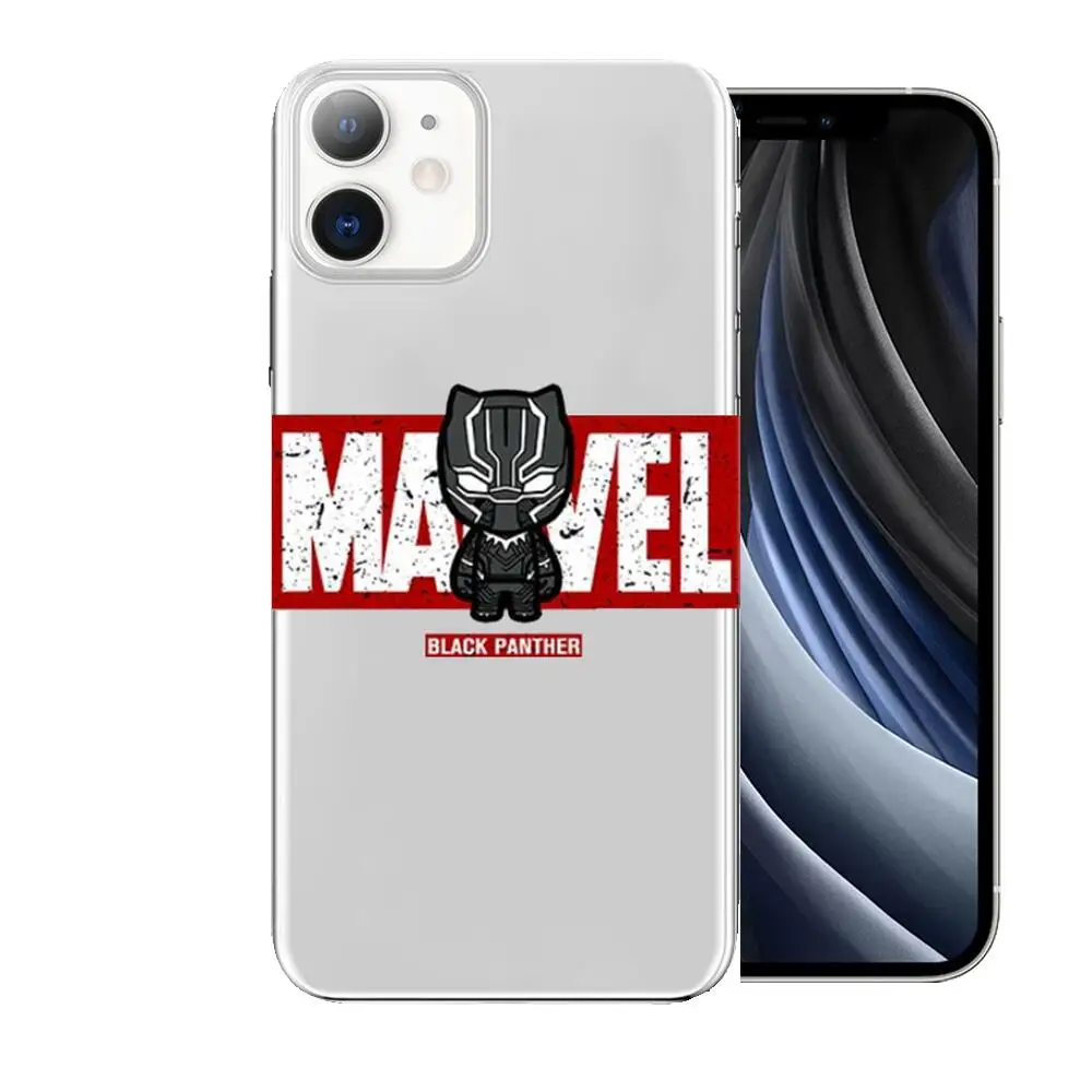 Marvel Avengers Hero name Anime Style Phone Case cover For iphone 11 pro max Cases 12 8 7 6 s XR PLUS X XS  SE 2020 mini  Transp