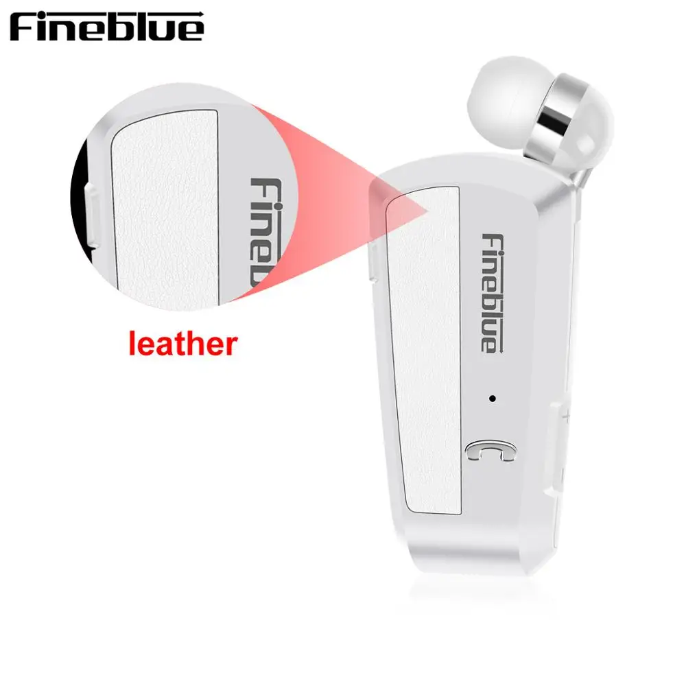 Fineblue F990 беспроводные Bluetooth наушники с зажимом для шеи телескопического типа бизнес Спорт стерео наушники виброизнос Новинка - Цвет: leather white