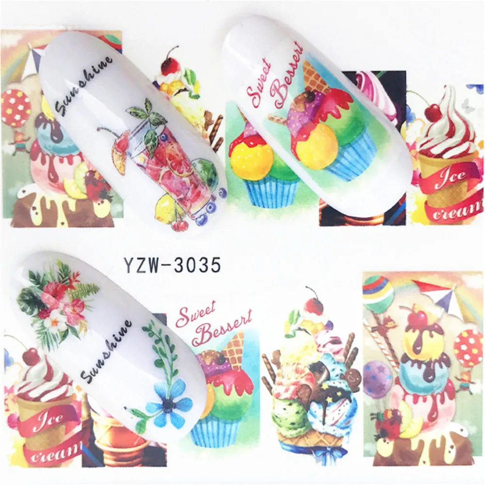 1 шт. наклейка на ногти водная наклейки для женщин белое платье с цветочным