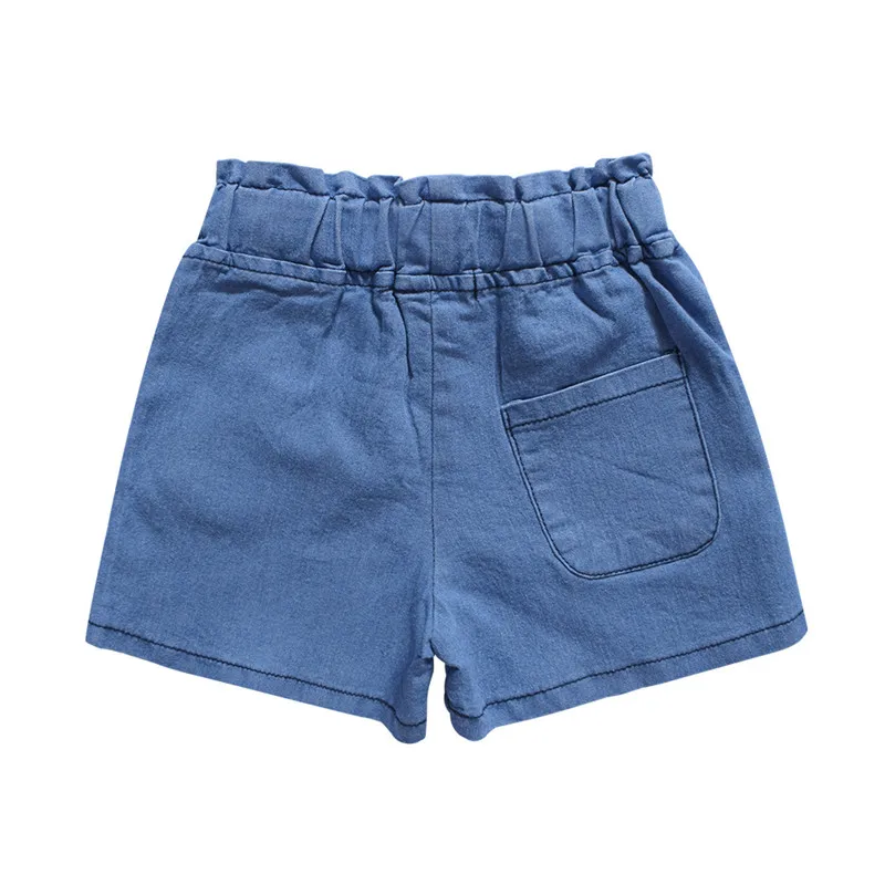 Летние шорты для маленьких девочек 2019 хлопок мягкие детские джинсовые с вышивкой