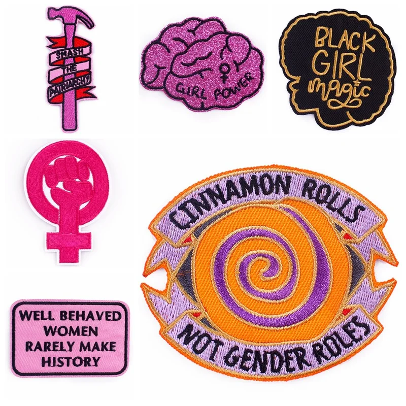 

C925 Feminism DIY Badges Embroidery Patch Applique Ironing Clothing Sewing Supplies Decorative Patches