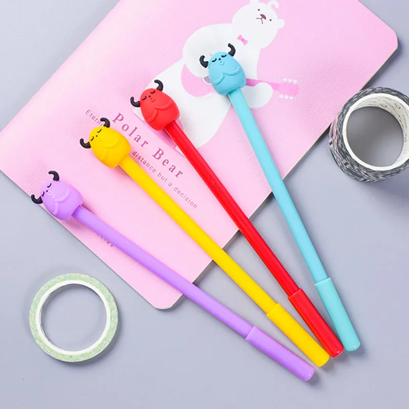 2 шт. милые гелевые ручки с монстрами 0 5 мм черные чернильные для письма кавайные