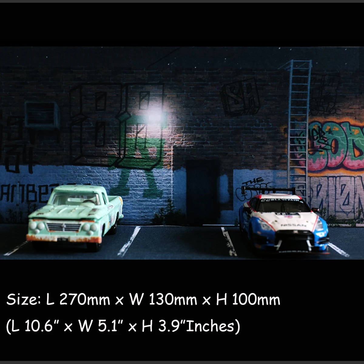 

1/64 Car Model Diorama Graffiti Corne Scenery Parking Lot Display Scenery Diorama Car Model Dispaly 1/64