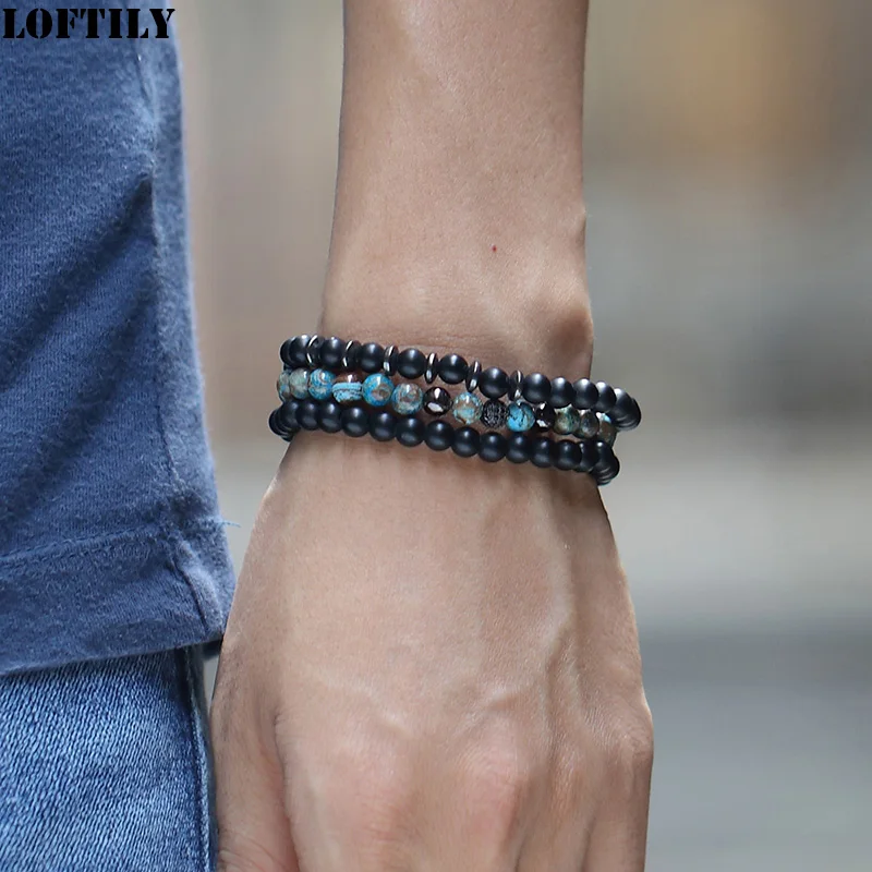 

6mm Natural Stone Men Bracelet Men Beads Bracelet Gift for Men Boyfriend Handmade Birthday Gift for Adult Bracelet Men
