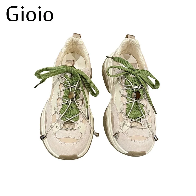 

Gioio Brand New Causal lady Shoes High Quality Green Fashion breathe Sewing Spring Running Walking Shoes Jogging Sports Sneakers