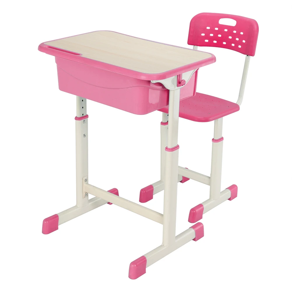 

Full Set Of Adjustable Student Desk and Chair Kit Pink-25020191