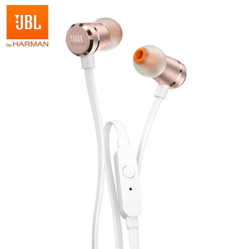 jbl t290 3 5mm wired earphones tune 290 stereo sport bass headphone 1 button remote hands free call with mic for iphone android free global shipping