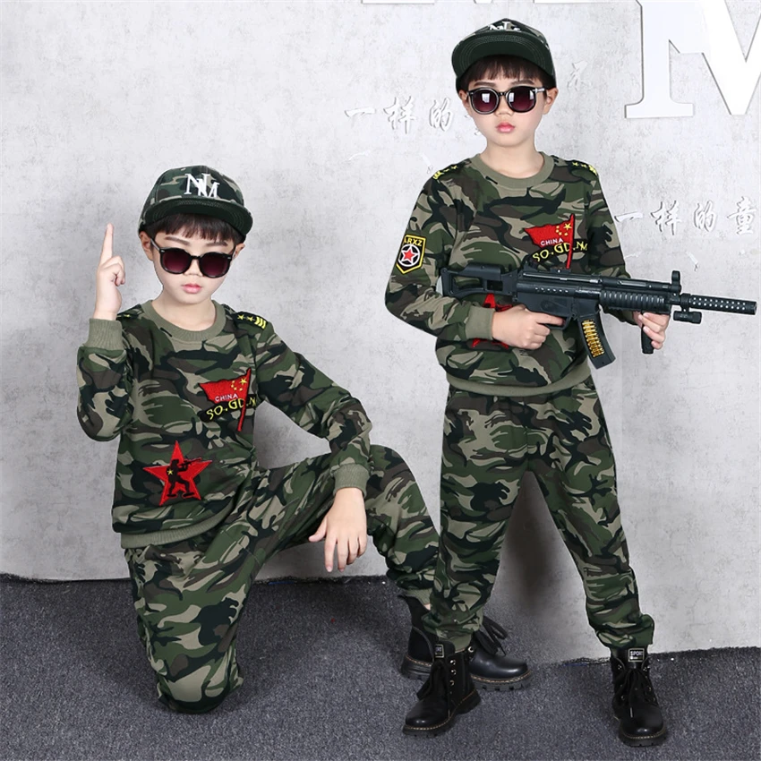 

Kids Cosplay Costumes for Boys Army Suit 2PCS Sets Long Sleeve Camouflage Police Outfit Military Uniform Anime Disguise Clothing