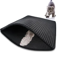waterproof pet cat litter mat eva double layer litter mat non slip cat bed mat trapping pet cat litter box mat cat house mat