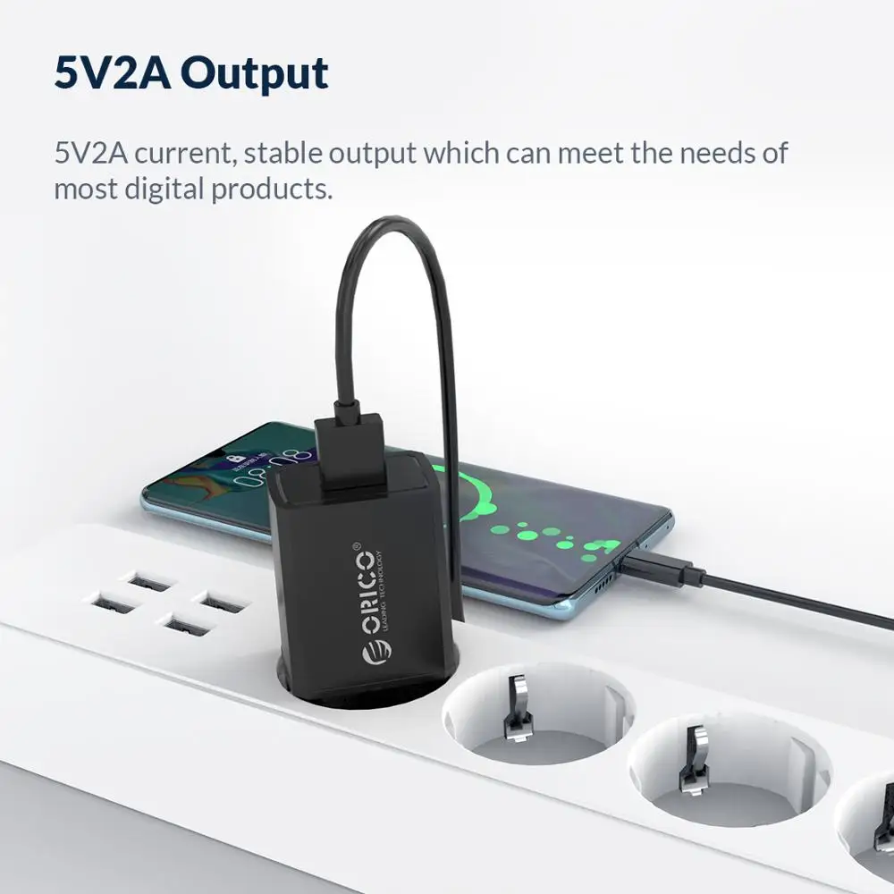 Дорожное зарядное устройство ORICO 5V1A 5V2A USB мобильный телефон настенное с
