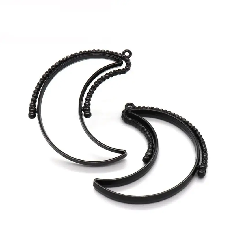 

25Pcs Rotatable Moon Shape Open Bezel Pendants Charm Resin Molds For DIY Jewelry Diy Epoxy Rotating Frame Alloy Frame Moon