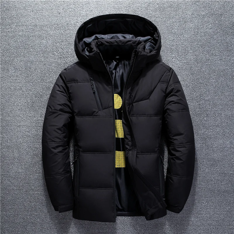 Winter Down Jackets Men Warm Hooded Winter Outerwear  Smart Casual White Down Coats Male Padded Jacket High Quality
