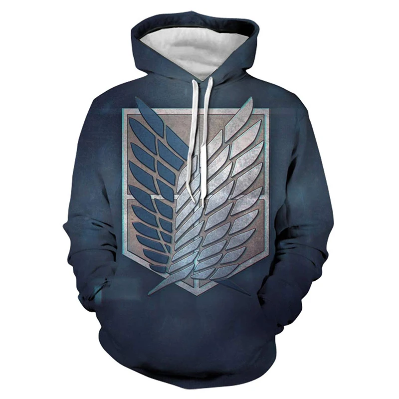 

2021 Trendy Anime Hoodies Men/Women Attack On Titan 3D Printed Hooded Sweatshirt Harajuku Streetwear Pullover Unisex Hoodie