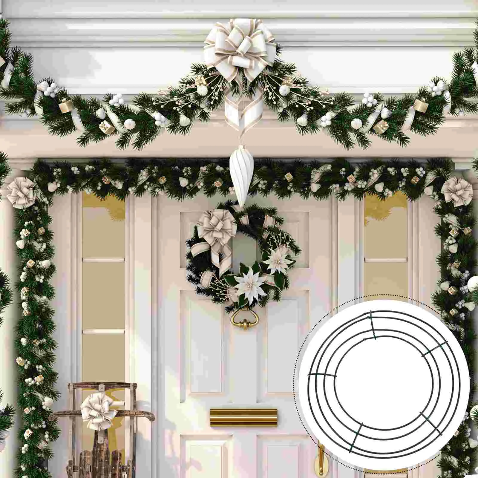 5Pcs Iron Wreath Frame Round Wire Making Ring DIY Macrame Floral Crafts |