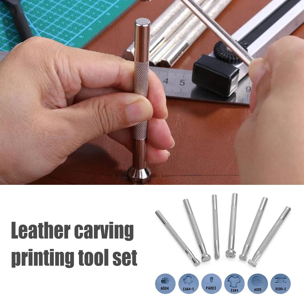 

Набор штампов из нержавеющей стали, 6 шт., штампы для кожевенного ремесла, Штамповочный Инструмент для ювелирных изделий, глины, дерева
