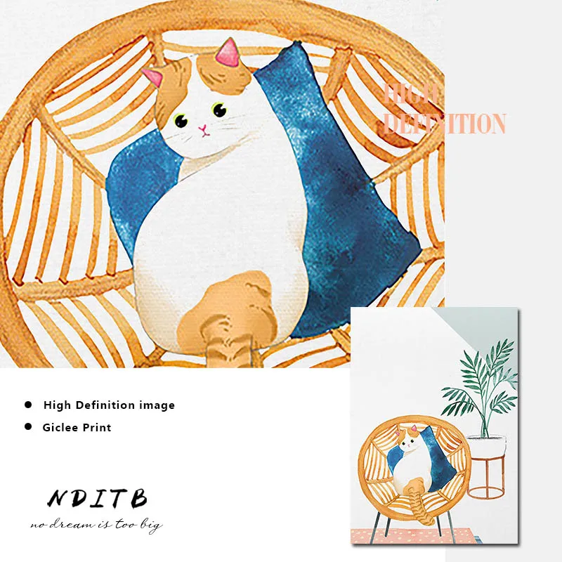 Картина в стиле скандинавских пейзажей с изображением кошки|Рисование и