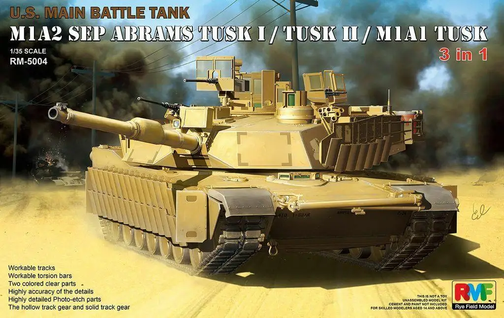 Ryefield-модель RM5004 1/35 US MBT M1A2 Sep Tusk I/II/M1A1 w/рабочий трек |
