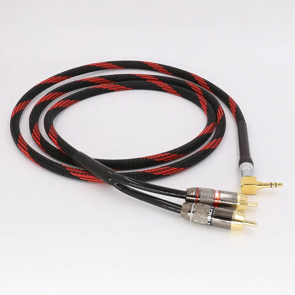 Кабель Hi Fi rca аудиосигнальный провод штекер 3 5 мм один на два интерфейса RCA