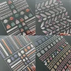 5D вязаный эффект, наклейка для ногтей, вязаный свитер, крыло, Бабочка, оберточная наклейка для ногтей s, роза, перо, гравировка, наклейки