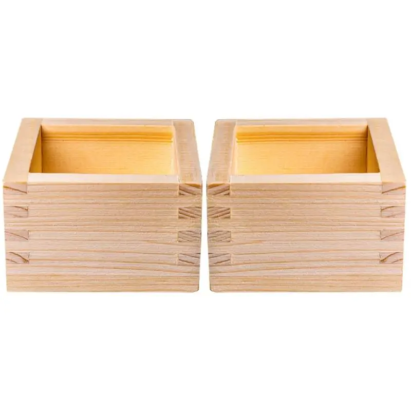 

2 шт., деревянные квадратные чашки для сакэ в японском стиле