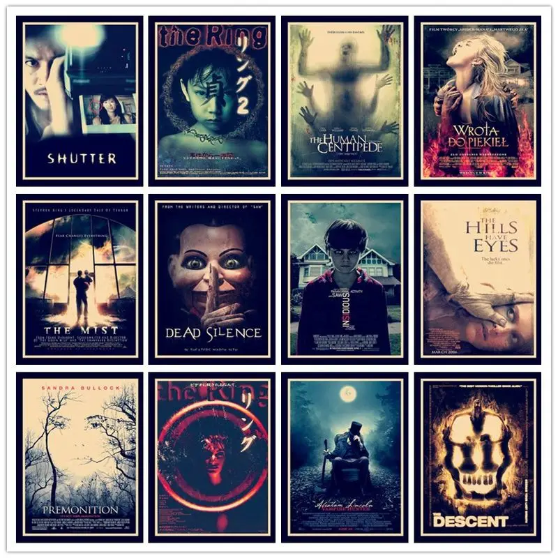 

Perfect JL The Human Centipede/Ring/Vampire Hunter retro posters kraft wall paper High For Home Decor wall stickers HBB44