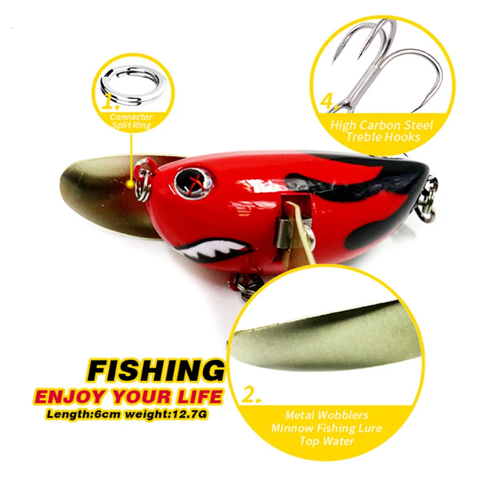 1 шт. Поверхностная приманка наживка 6 см 12,7 г плавающая наживка Топ воды Crankbait воблер, твердая Поппер приманка Whopper Plopper твердая приманка