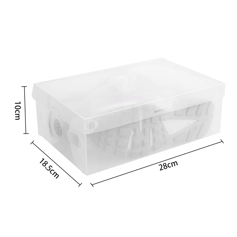 

10Pcs Foldable Plastic Shoe Storage Case Boxes Stackable Organizer Shoe Holder Baske Shoes Box Organizer
