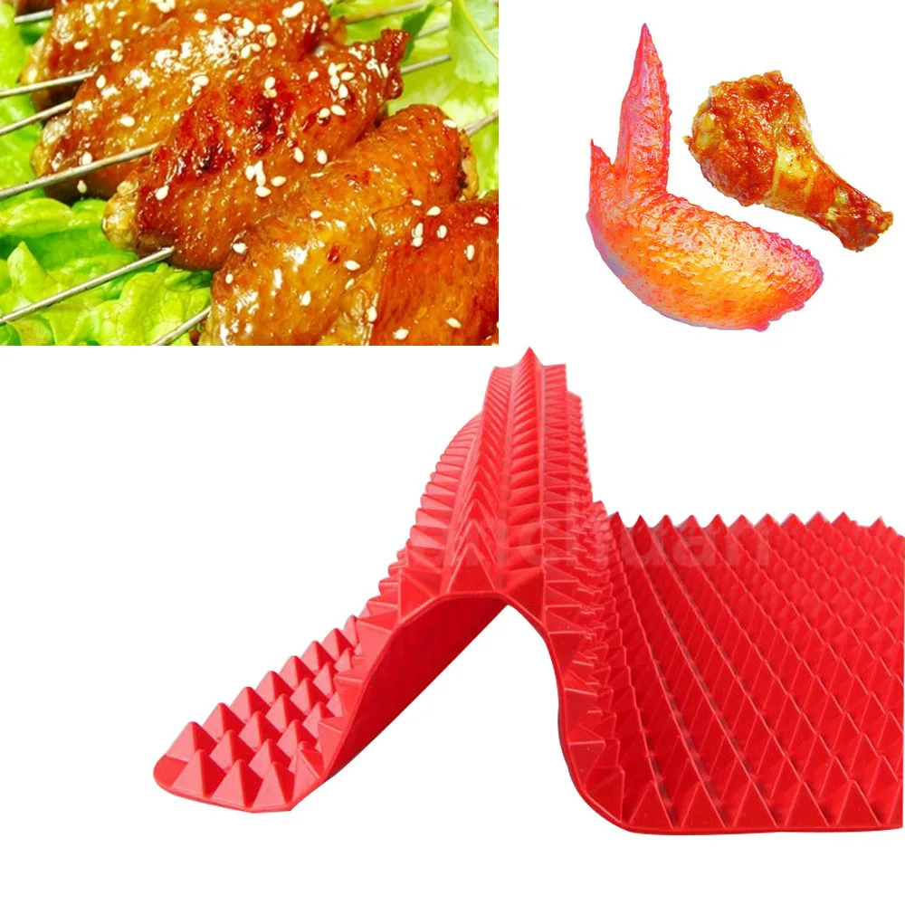 1 шт. антипригарное силиконовые для барбекю и гриля коврики Пирамида сковорода