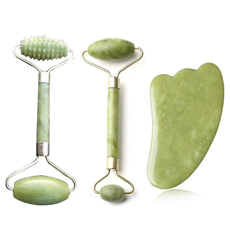 

Jade Stone Roller for Face Neck Massager Scraper Board Thin Face Massage Beauty Skin Care Tools Slim Lifting Face Roller Scraper