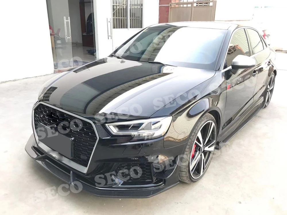 Для Audi A3 RS3 база Седан 4 двери углеродного волокна передний бампер спойлер для автомобиля