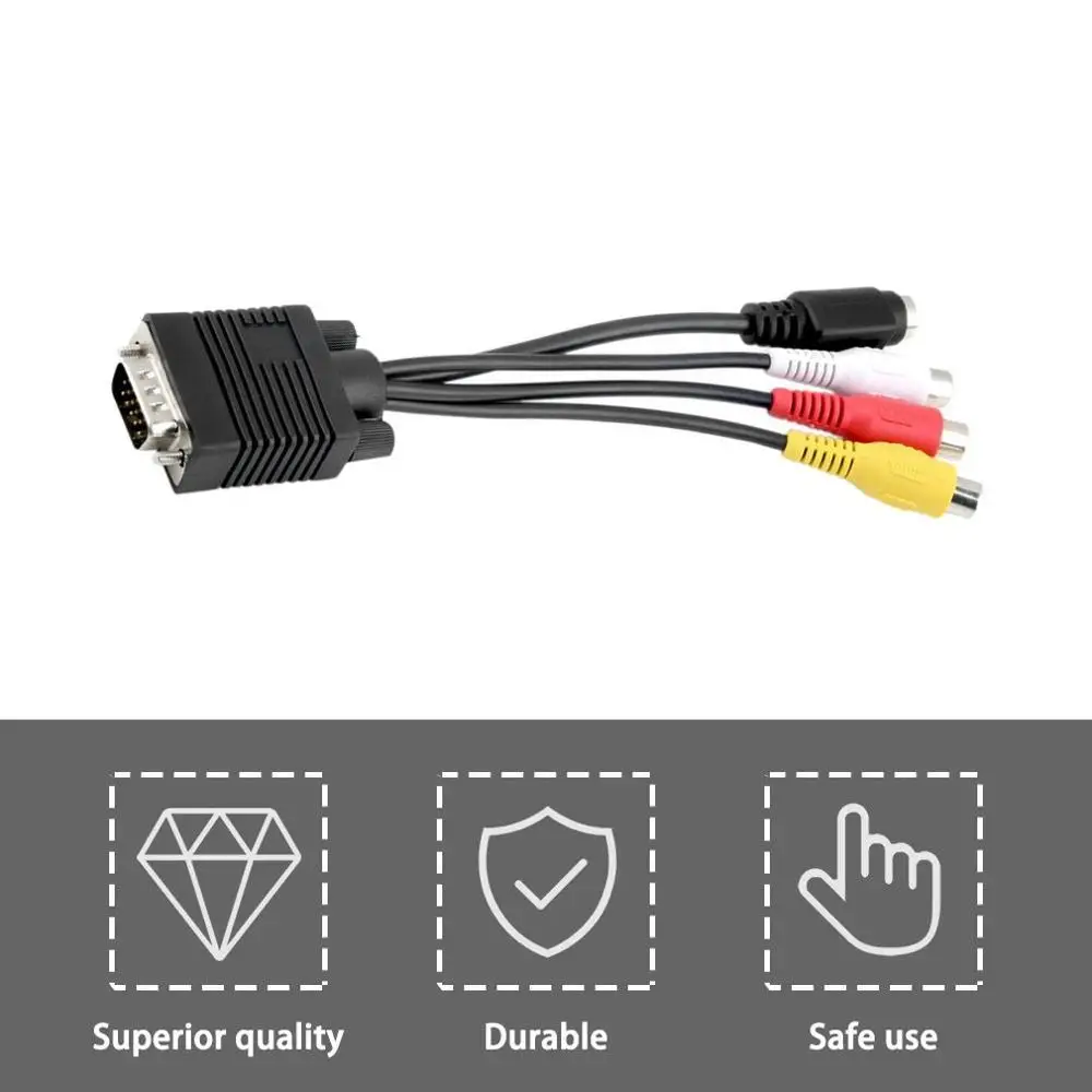1 шт. VGA SVGA к S VIDEO 3 RCA конвертер Кабель Видео ТВ из s видео AV адаптер plug and play|Кабели VGA|