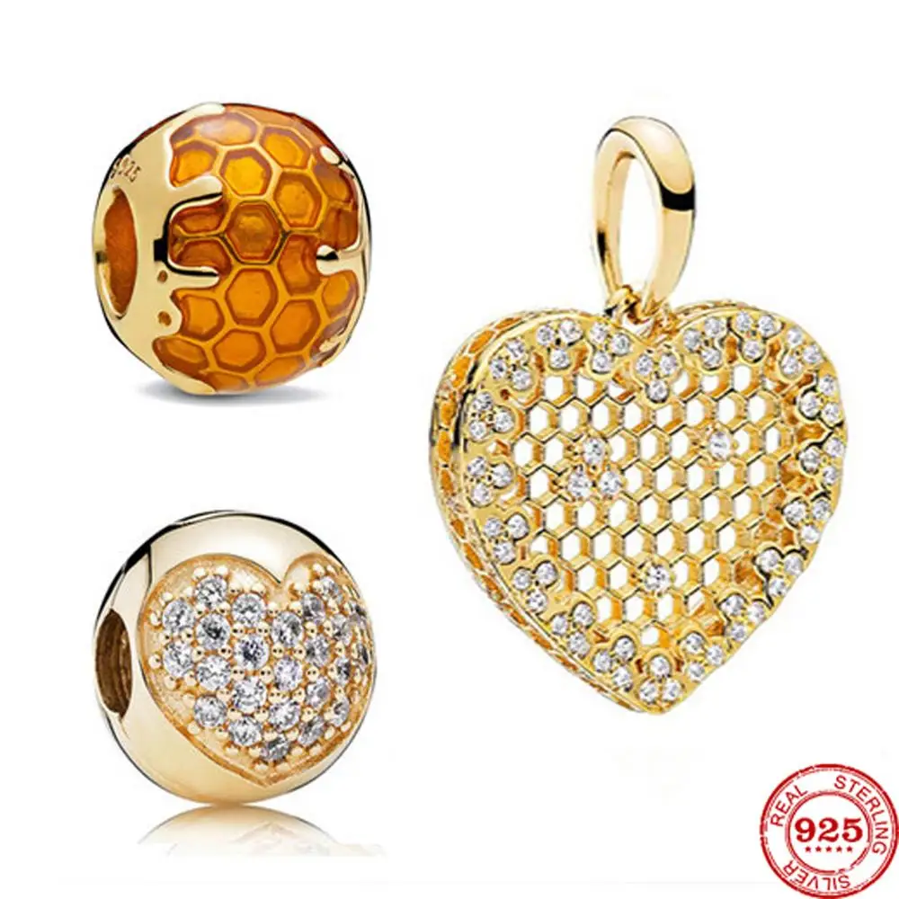 Бусина-Шарм пчела из серебра 925 пробы в форме сердца | Украшения и аксессуары