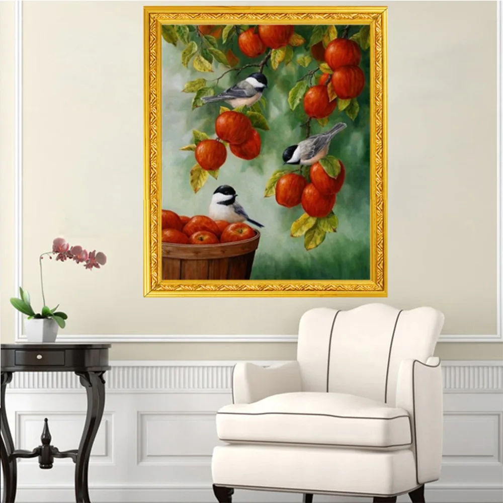 Горячая DIY птица и фруктовый узор Алмазная картина из смолы 30*38 см Вышивка крестом