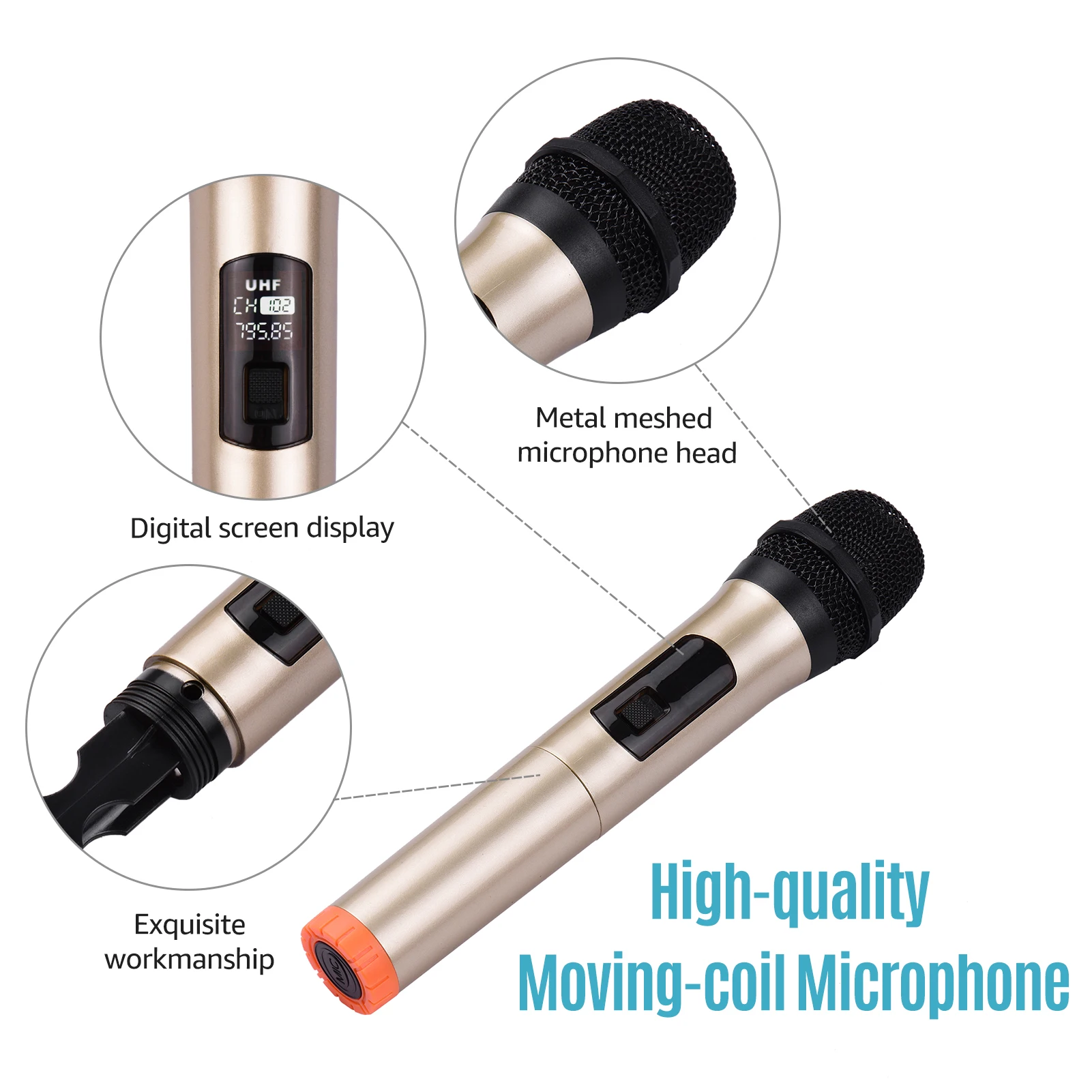 Портативный беспроводной микрофон UHF динамический портативный мини-приемник с