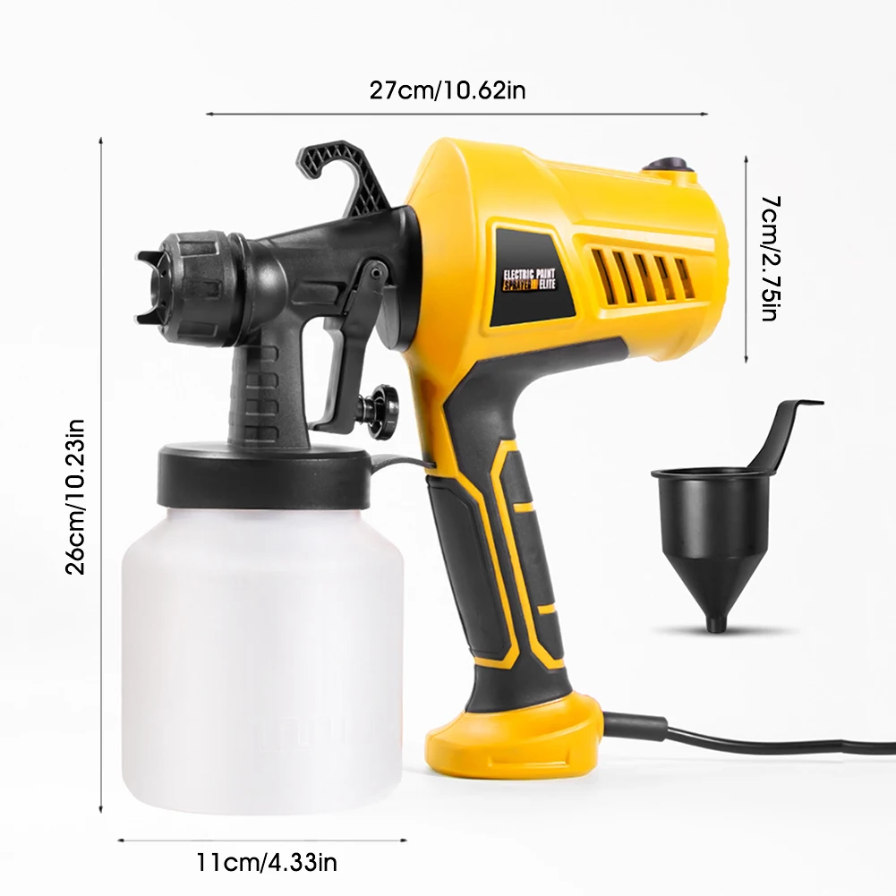 

500W Electric Spray Gun HVLP Paint Sprayer Home High Power Spray Gun Adjutsable Flow w/ 3 Patterns Flow Control Airbrush EU Plug