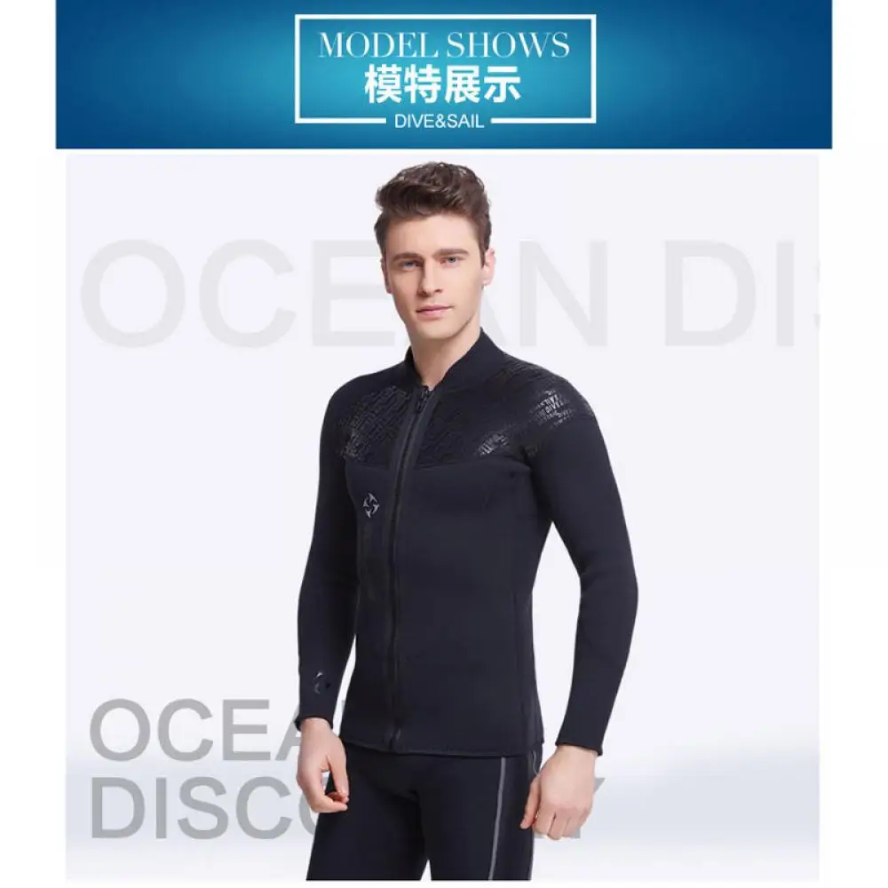 Новые 3 мм мужские черные с длинным рукавом Куртка для Гидрокостюма Топы Surf