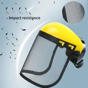 Защитная маска для лица, сетчатый козырек, шлем, промышленная маска на все лицо, защитная маска, регулируемая стальная сетка для шлема