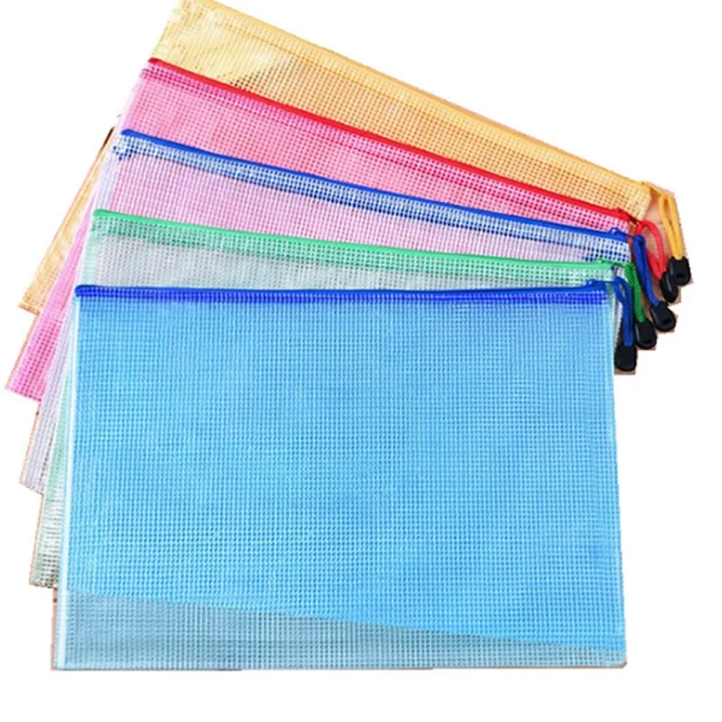 

10 pcs zipper file bag with zipper waterproof PVC bag plastic zipper folder