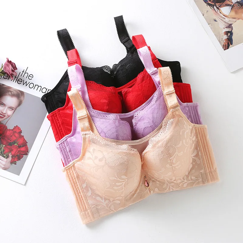 Бюстгальтеры большого размера пуш ап бюстгальтеры с большой чашкой C D E кружевное