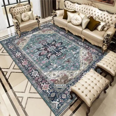 

Vintage Bohemian Carpet for Living Room Rectangle Area Rugs Persian Style Rectangle Area Rugs Soft Non-Slip Bedroom Study Mats