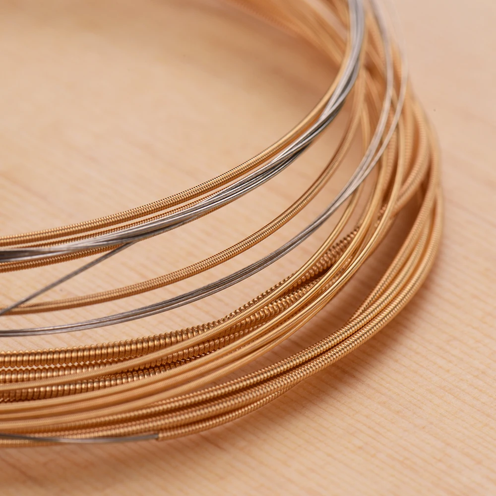 

Durable Acoustic Folk Guitar Strings Steel Core Golden-Copper Winding Light-Coated Anti-Rust 6pcs Guitar Accessories