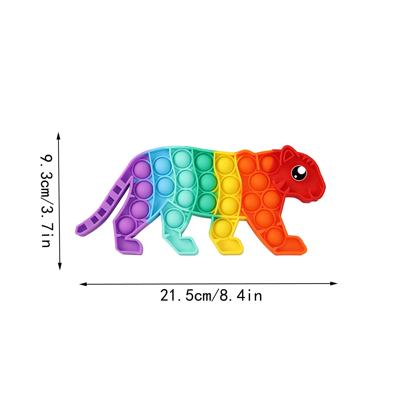 Пузырьковая игрушка-антистресс радужная форма леопарда игрушки-антистресс