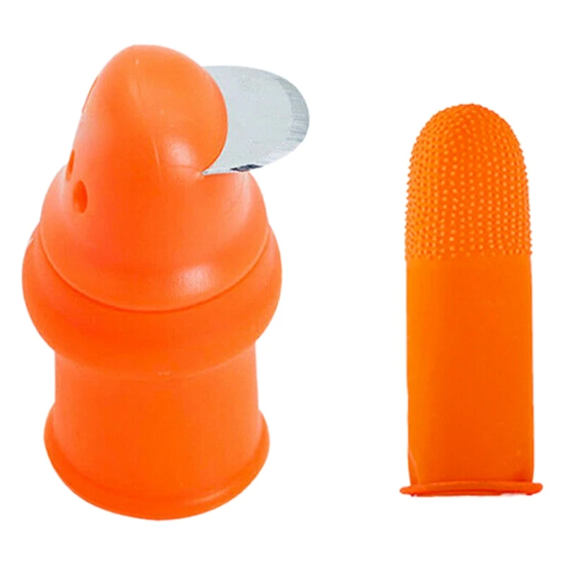 

Agricultural Pluck Device Silicone Finger Thumb Knife Cut Vegetable Knife with Finger Cots