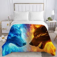 duvet cover with zipper comforter blanket quilt cover 220x24090135150 3d bedding animal yinyang wolf