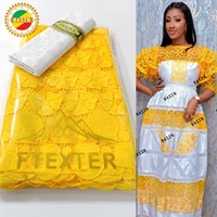 yellow and white basin riche 100 cotton embroidered swiss voile lace material flower pattern for indian women dry lace