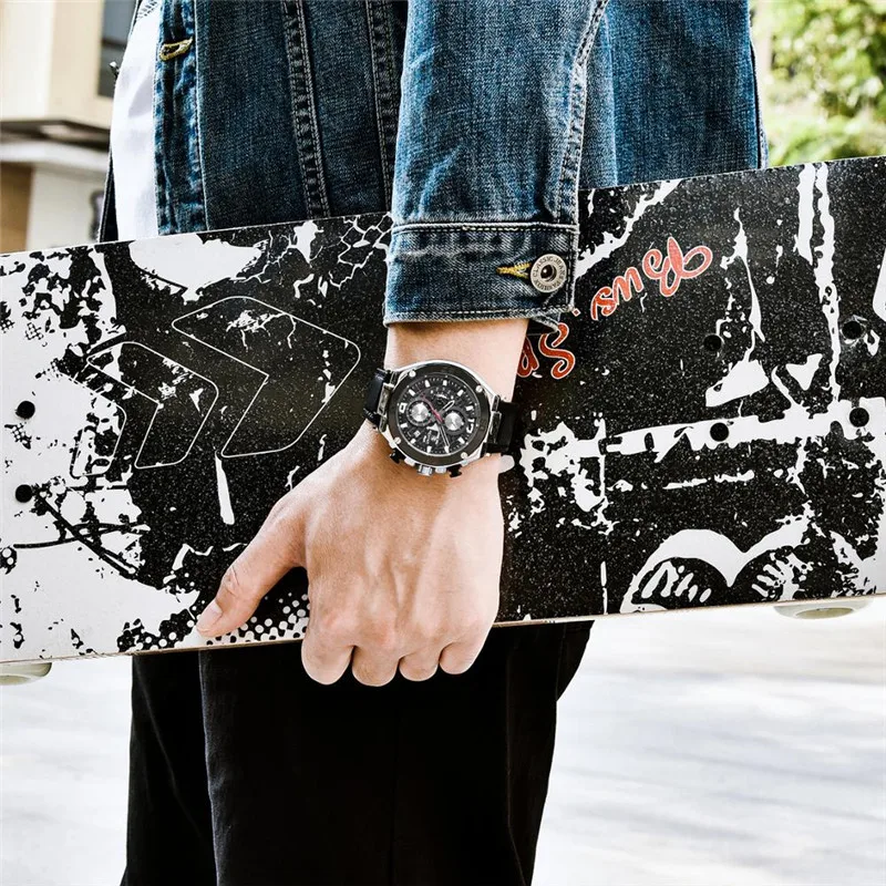 

BENYAR 2020 New Watch Men Quartz Military Mens Watches Top Brand Luxury Fashion Chronograph Sports Men Watch Leather Wristwatch