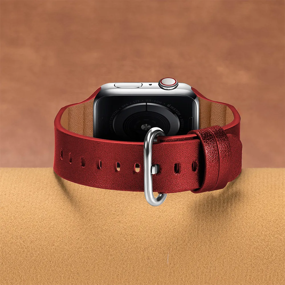Ремешок кожаный для Apple Watch Series 6/SE/5/4/3/2 44 мм 40 38/42 | Наручные часы