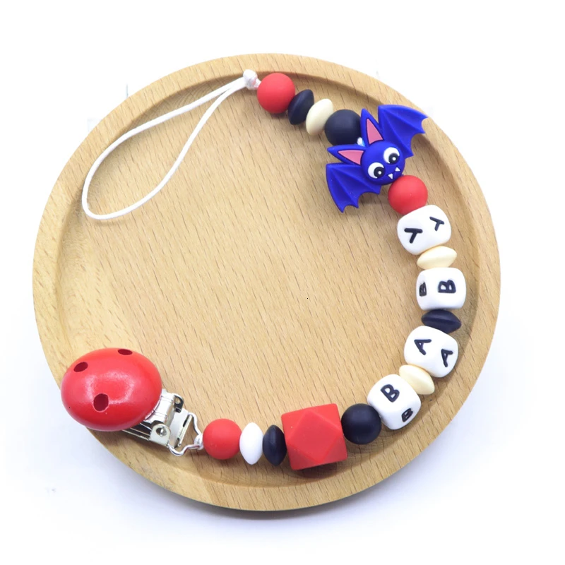 Новинка Хэллоуин персонализированные имя ребенка соски зажим нетоксичный