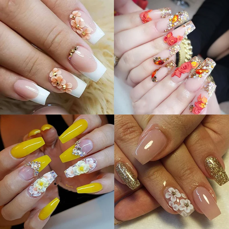 12 коробок/набор акриловый порошок розовый белый полимер блеск для ногтей Советы