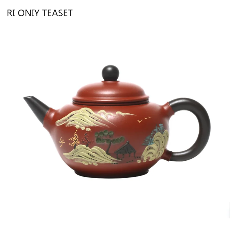 

230ml Master Handmade Yixing Purple Clay Teapots Raw Ore Dahongpao Filter Tea Pot Home Zisha Beauty Kettle Tea Set Supplies